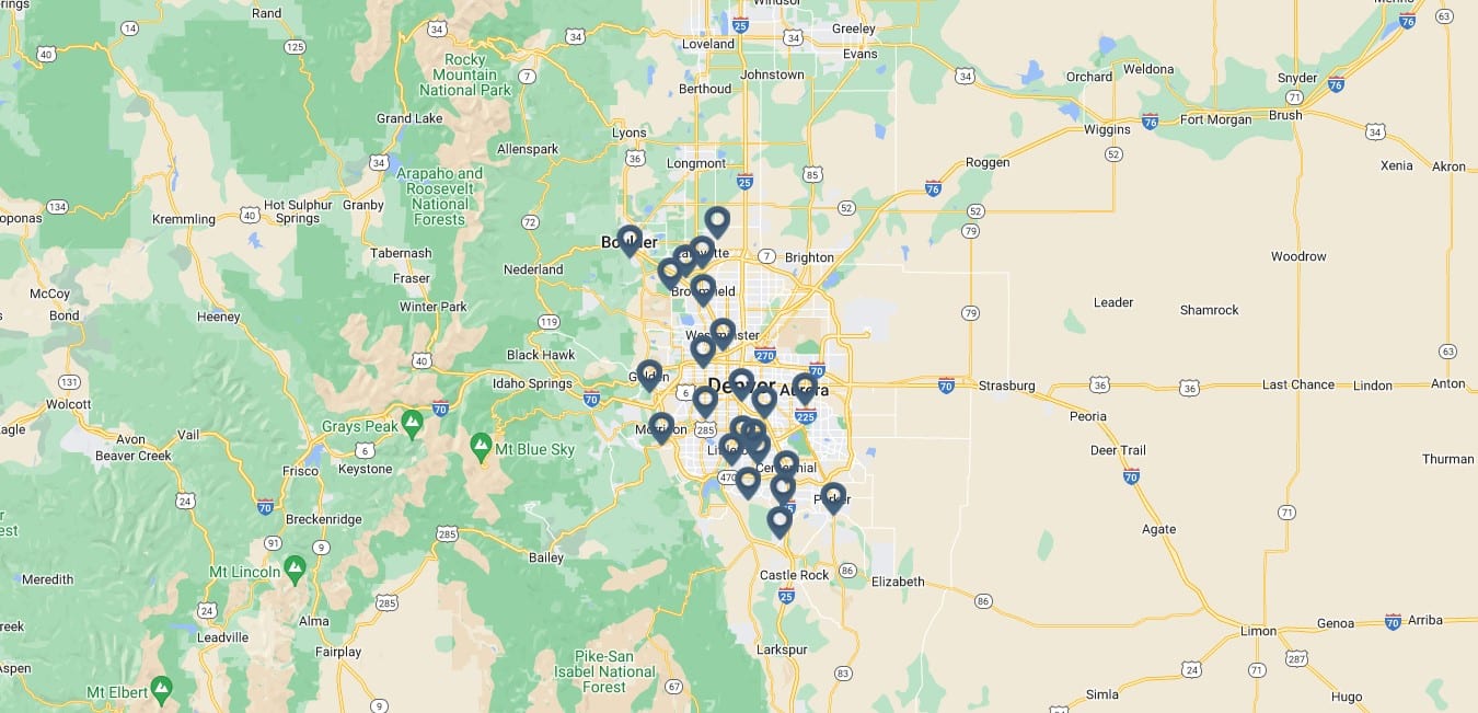 Window Cleaning near me Denver Map